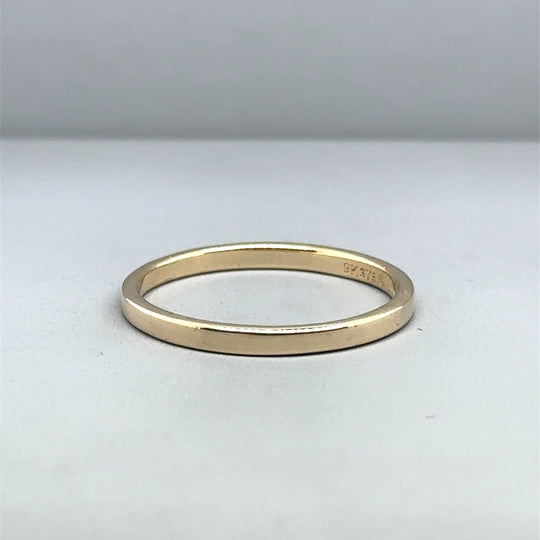 9ct Yellow Gold Thin Band Ring - Size T 1/2