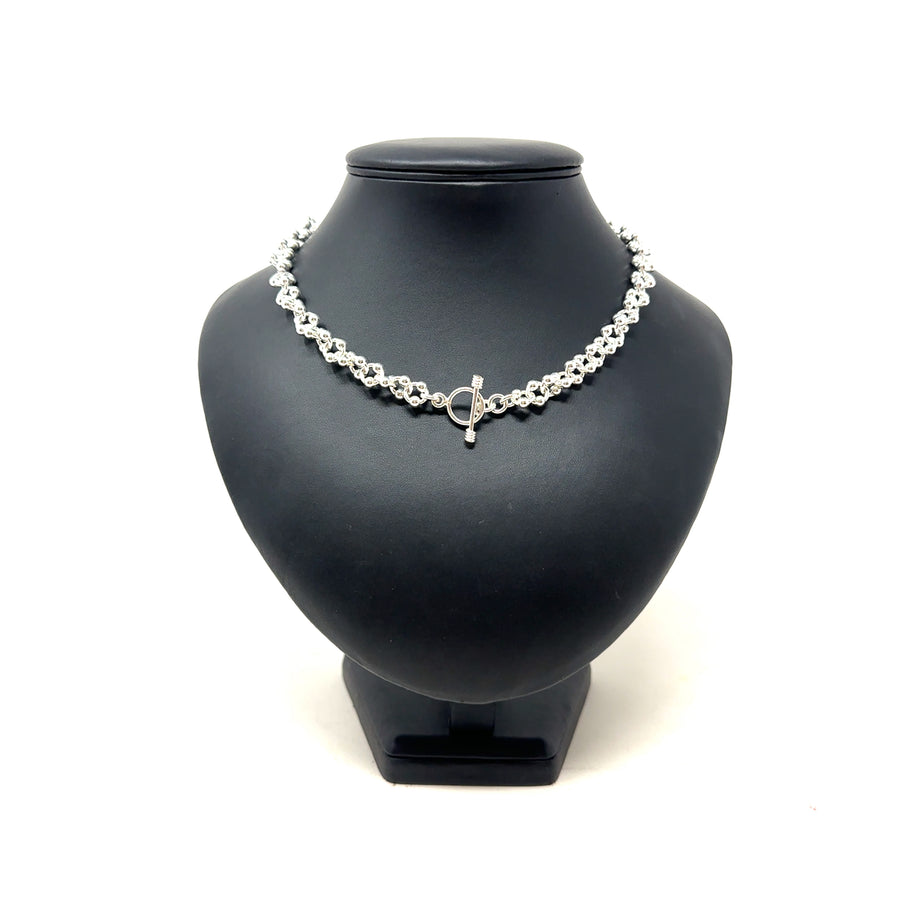 Sterling Silver Circle Ball T-Bar Link Chain (17") NEW!