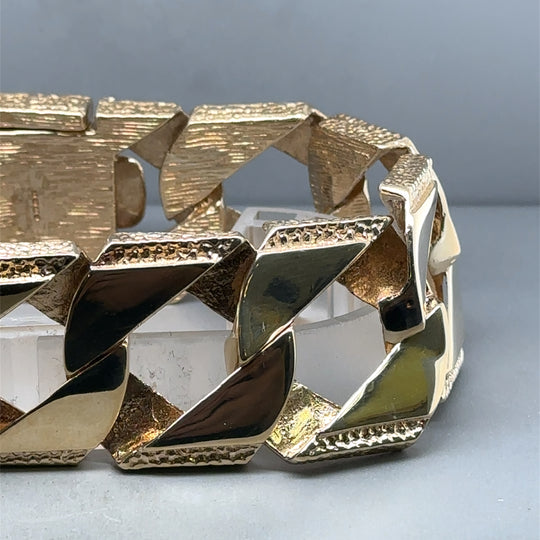 9ct Yellow Gold Heavy Curb Bracelet