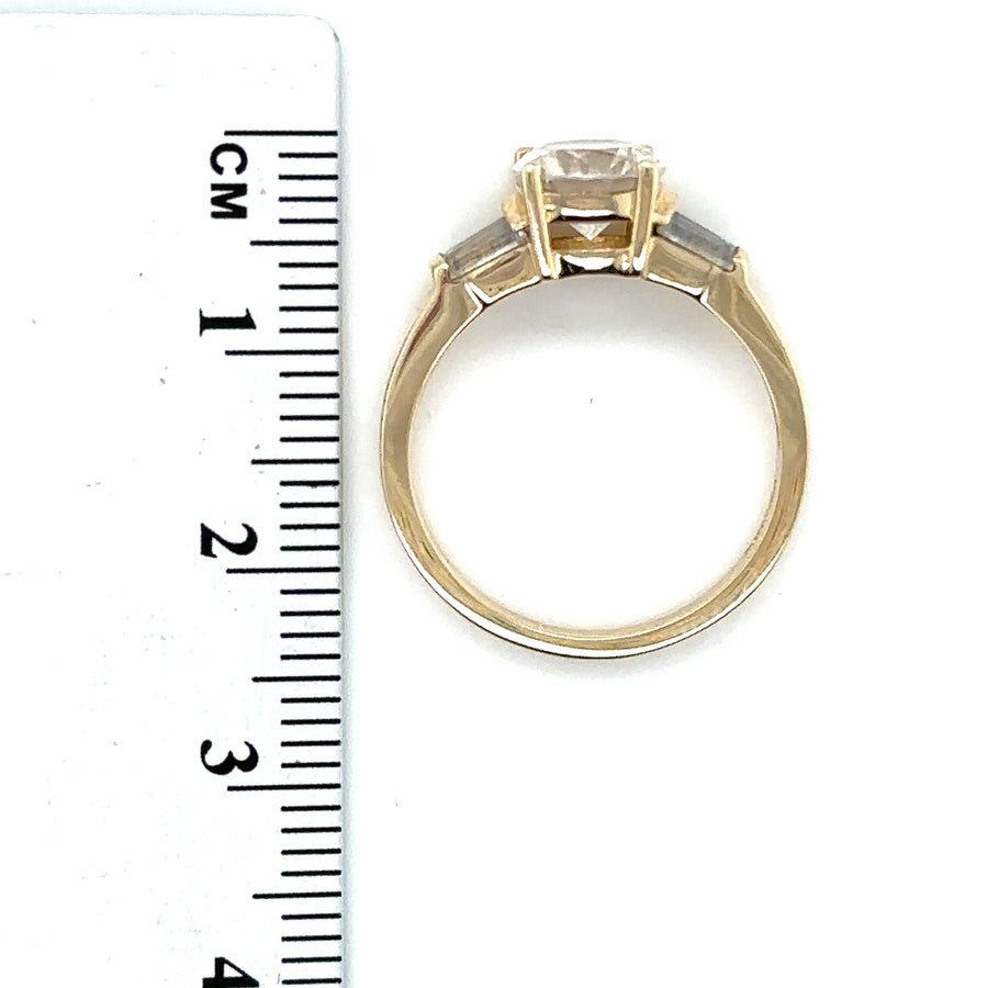 14ct Yellow Gold Cubic Zirconia Ring - Size M