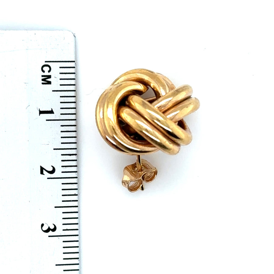 9ct Yellow Gold Large Knot Stud Earrings