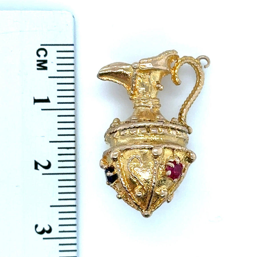 9ct Yellow Gold Cubic Zirconia Set Jug Charm