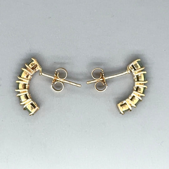 9ct Yellow Gold Green Spinel Earrings