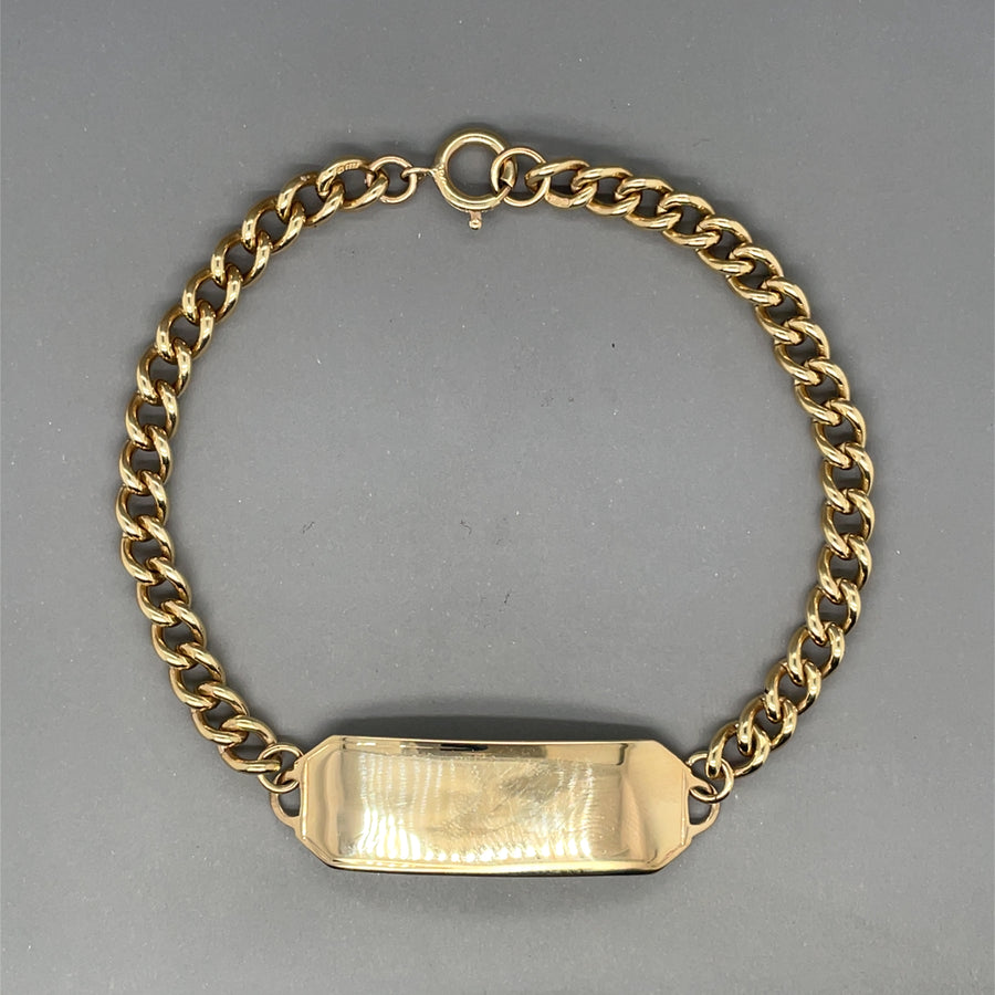 9ct Yellow Gold Identity Bracelet