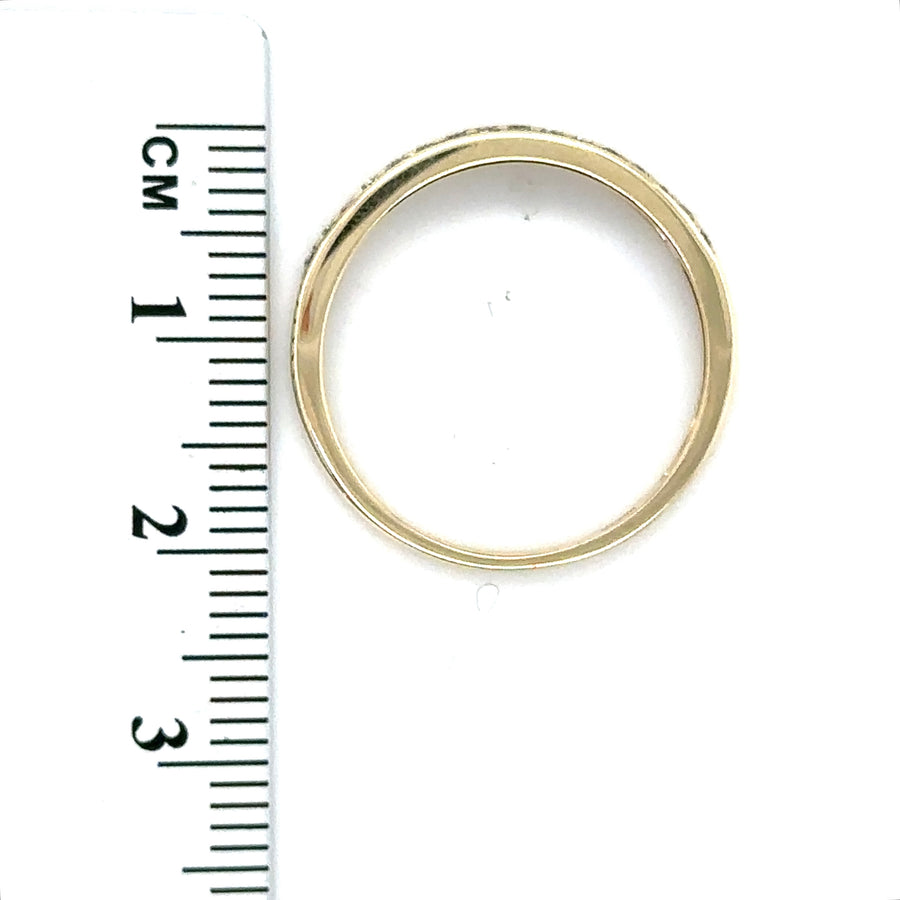 9ct Yellow Gold Diamond Set Ring (c. 0.15 - 0.20ct) - Size P 1/2