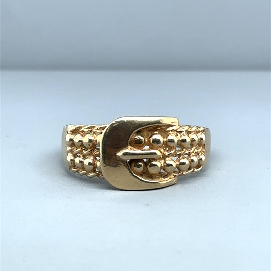 9ct Yellow Gold Buckle Ring - Size U