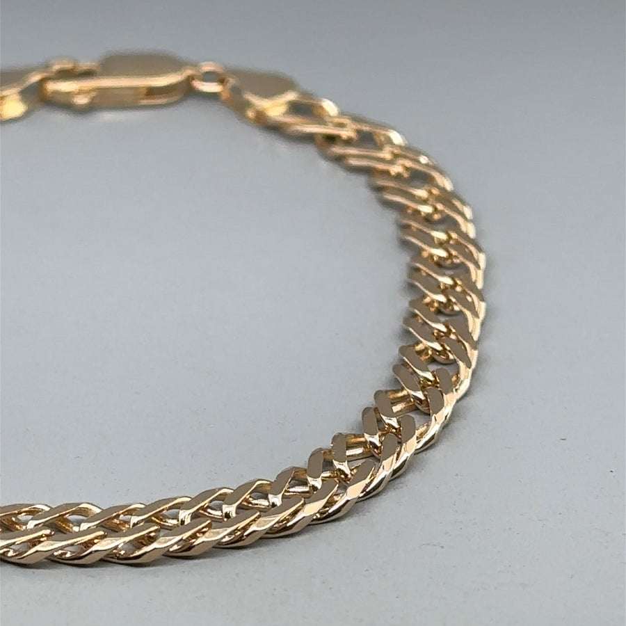 9ct Yellow Gold Double Curb Bracelet