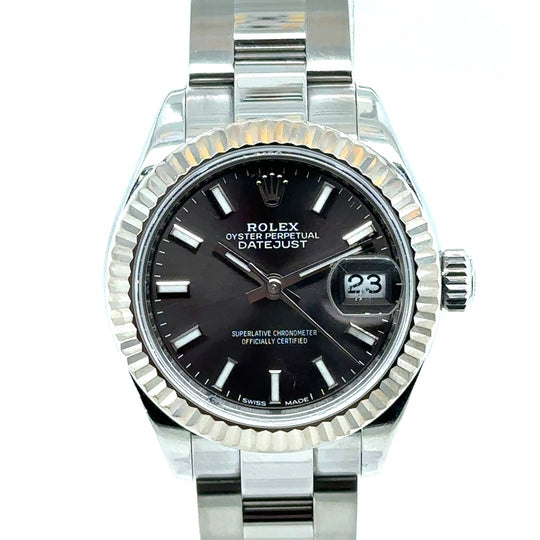 Pre-Owned Stainless Steel Grey Dial Datejust Rolex (Ladies)