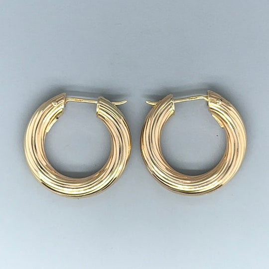 9ct Yellow Gold Chunky Hoop Earrings