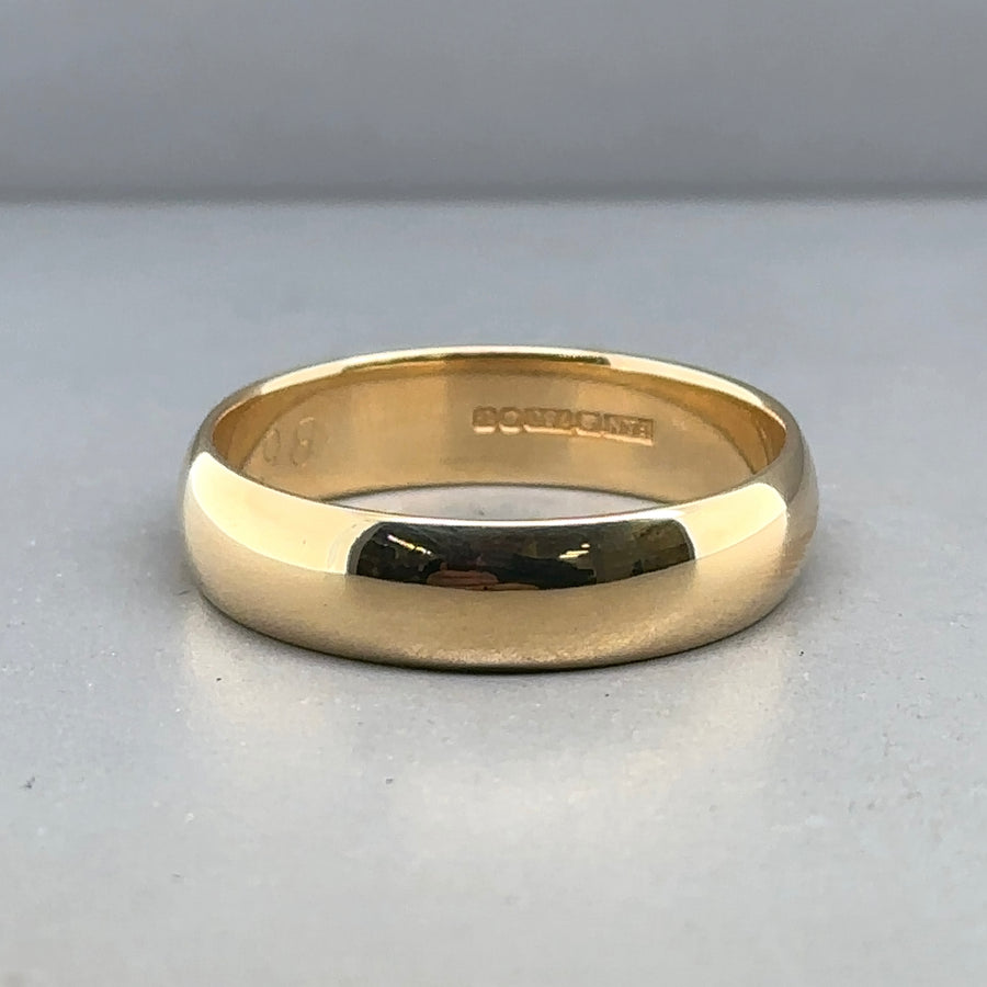 18ct Yellow Gold Band Ring - Size W