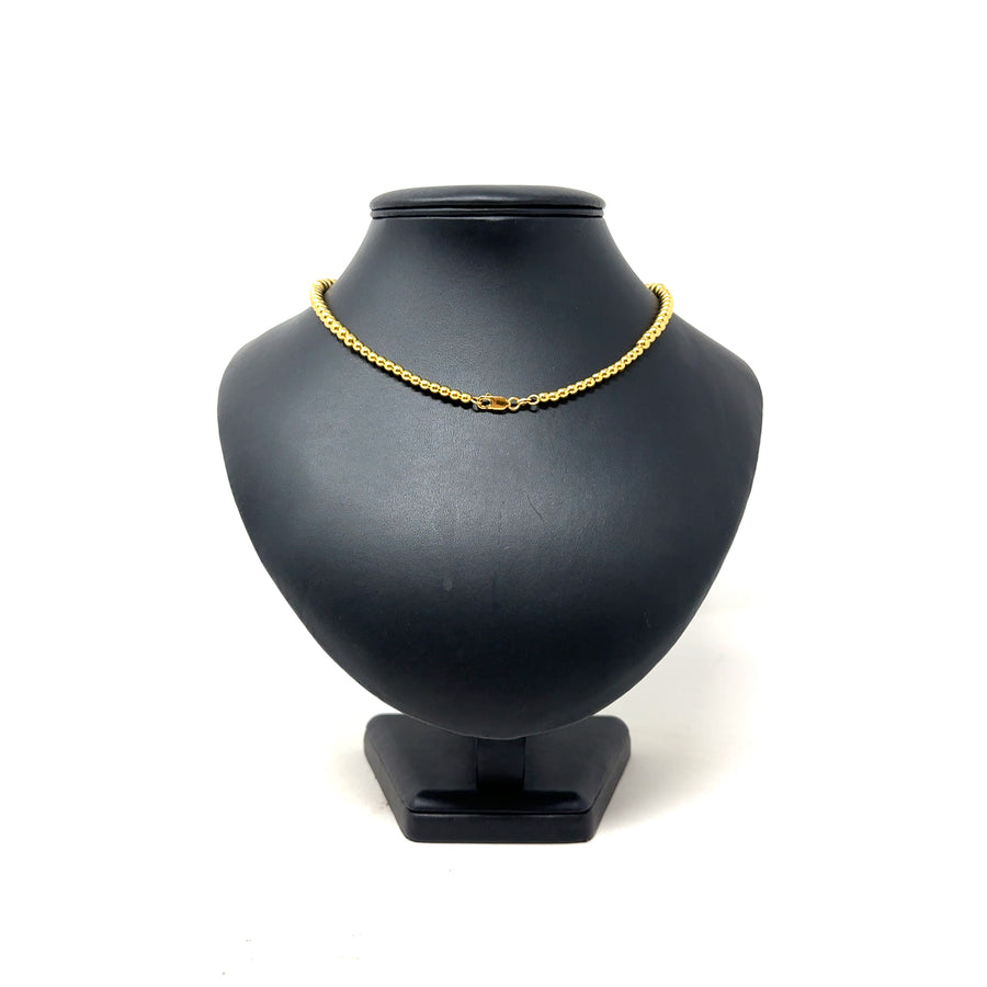 Sterling Silver Gold Coloured Bead Chain (17")