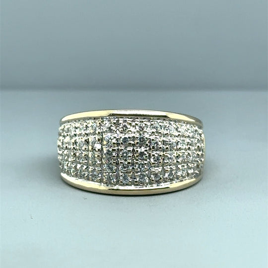 9ct Yellow Gold Cubic Zirconia Ring - Size Q