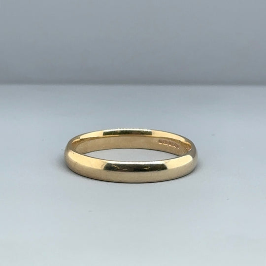 9ct Yellow Gold Plain Band Ring - Size O