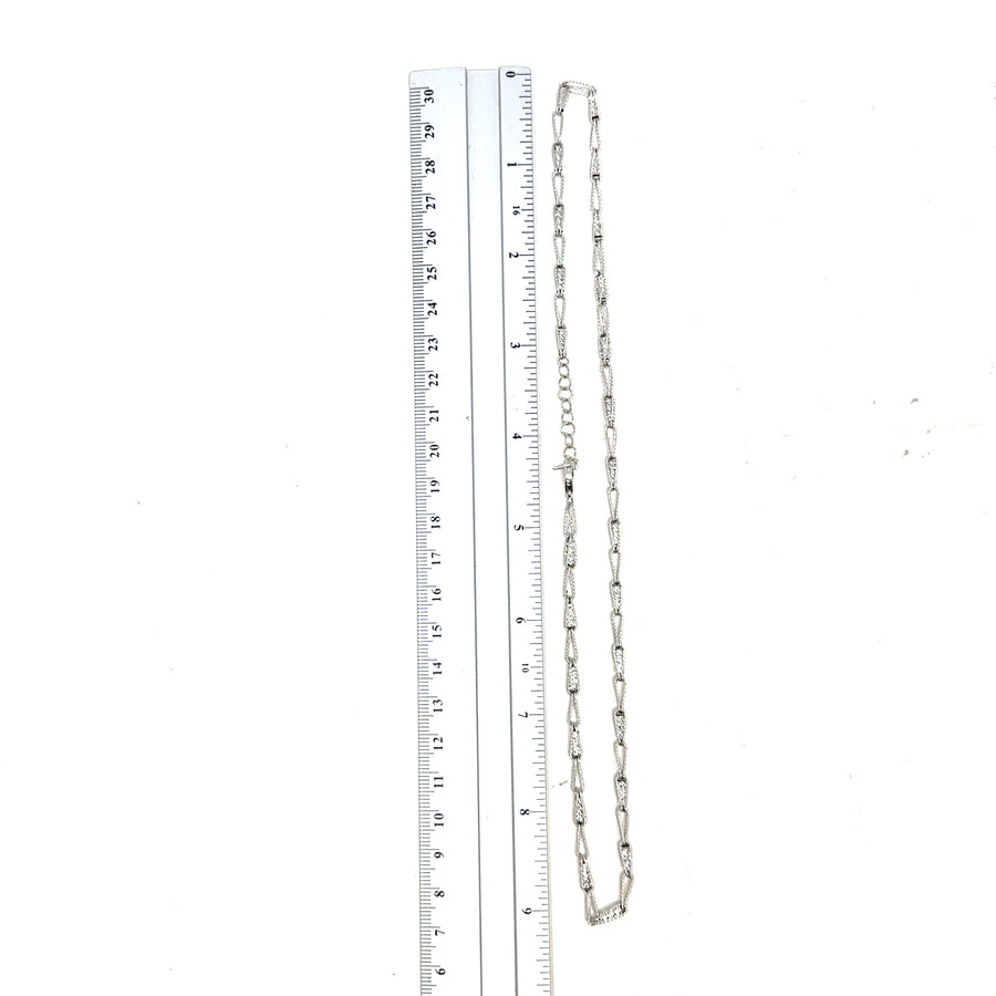 18ct White Gold Fancy Link Chain (18")