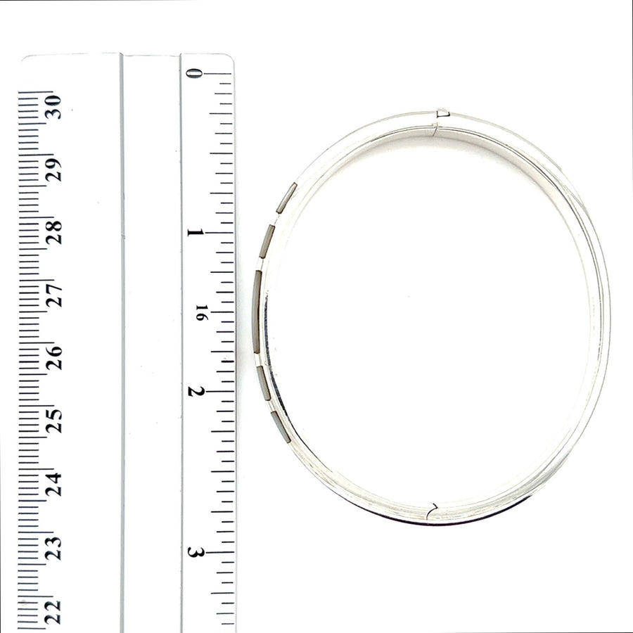 Sterling Silver Synthetic Stone Set Bangle