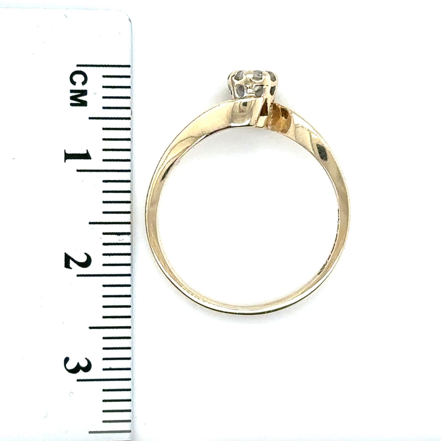 9ct Yellow Gold Single Stone Diamond Ring (c. 0.15ct) - Size N