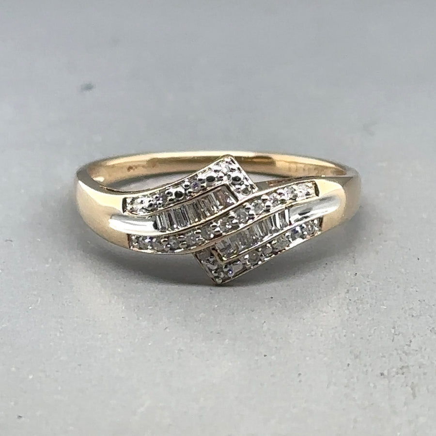 9ct Yellow Gold Diamond Ring (c. 0.20ct) - Size P