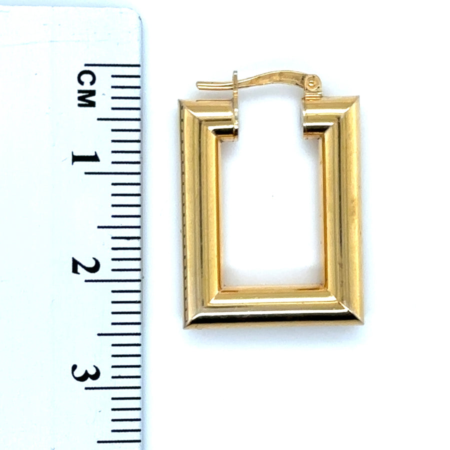 9ct Yellow Gold Oblong Hoop Earrings