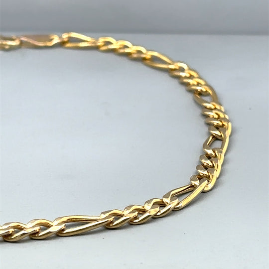 9ct Yellow Gold Figaro Anklet
