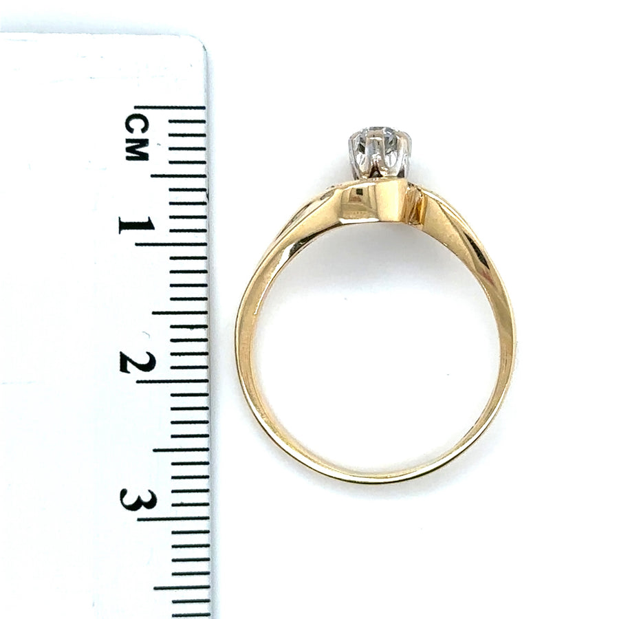 18ct Yellow Gold Diamond Ring (c. 0.25ct) - Size O 1/2