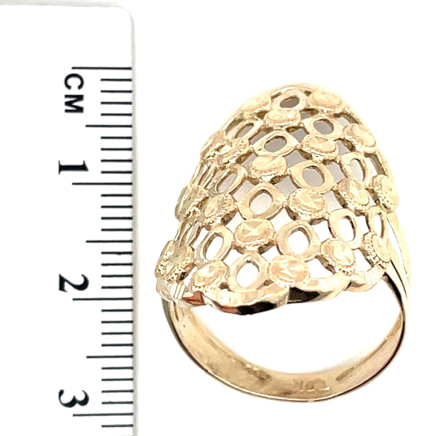 9ct Yellow Gold Dress Ring - Size R 1/2