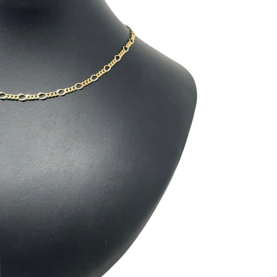 9ct Yellow Gold Fancy Link Short Chain (15")