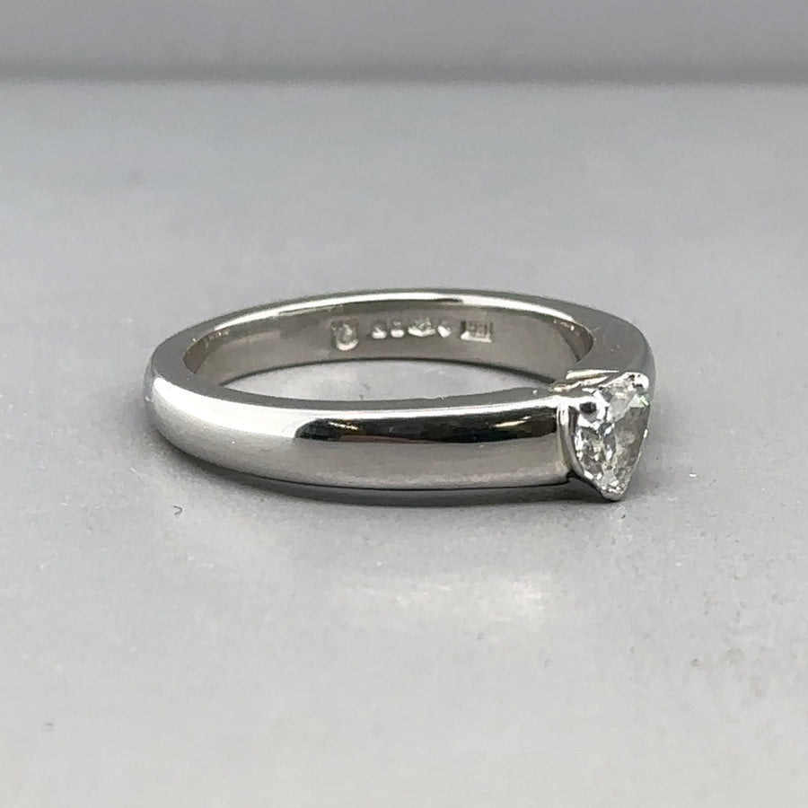 Platinum Diamond Heart Ring (c. 0.25ct) - Size K