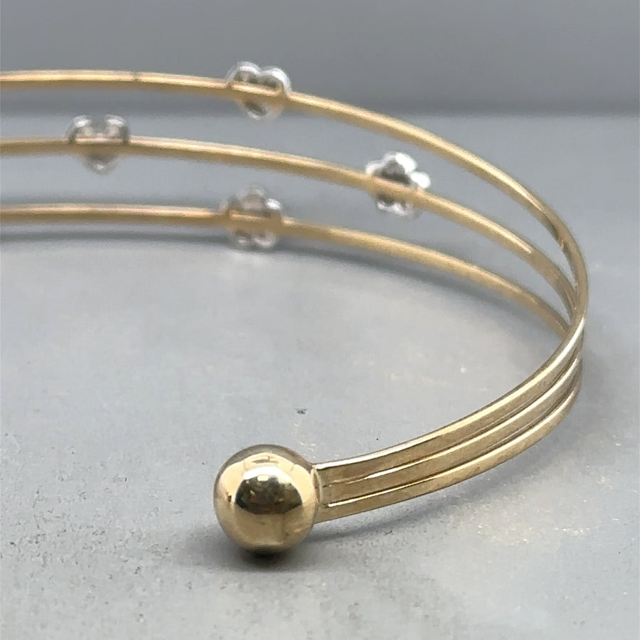 9ct Bi-Colour Torque Style Bangle