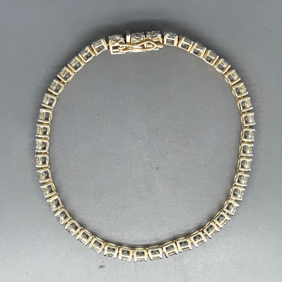 9ct Yellow Gold Lab Grown Diamond Tennis Bracelet (c. 10.00ct) NEW!