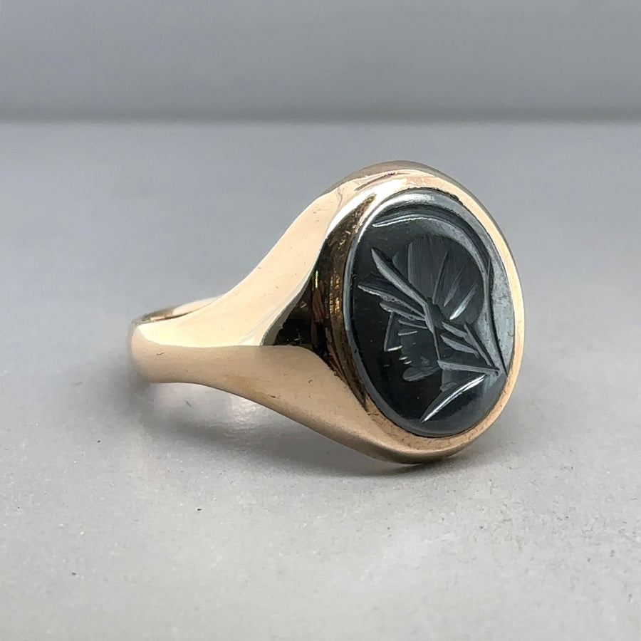 9ct Yellow Gold Intaglio Ring - Size V