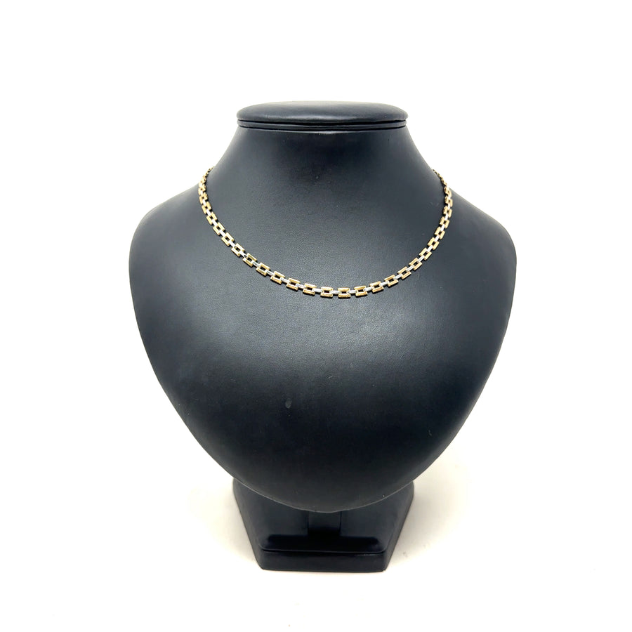 9ct Bi-Colour Link Necklace (17")