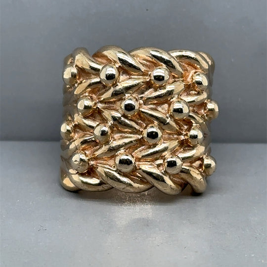 9ct Yellow Gold Keeper Ring - Size V