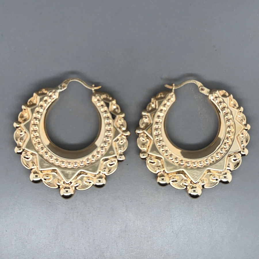 9ct Yellow Gold Large Creoles Hoop Earrings