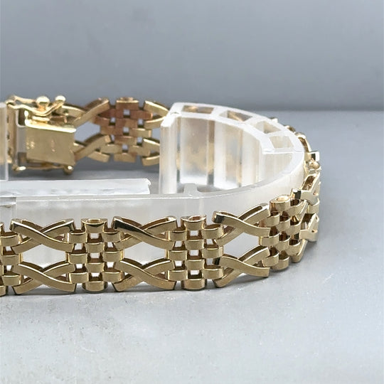 9ct Yellow Gold Fancy Flat Link Bracelet