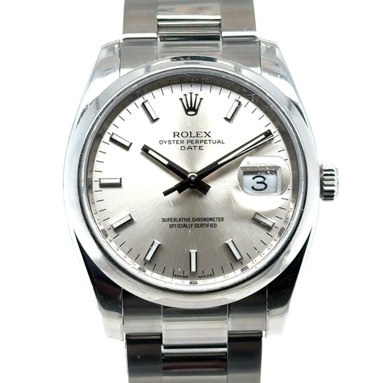 Pre-Owned Stainless Steel Silver Dial Datejust Rolex (Gents)