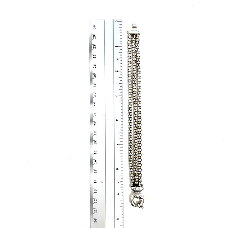 Sterling Silver Three Row Bracelet