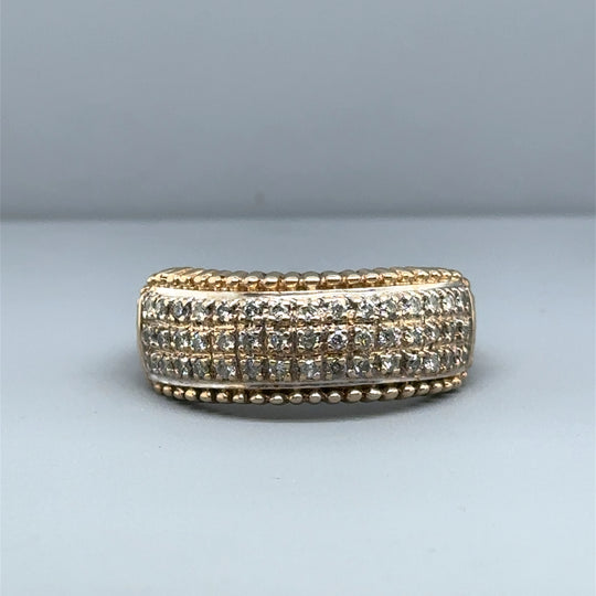 9ct Yellow Gold Diamond Set Ring (c. 0.40 - 0.45ct) - Size U