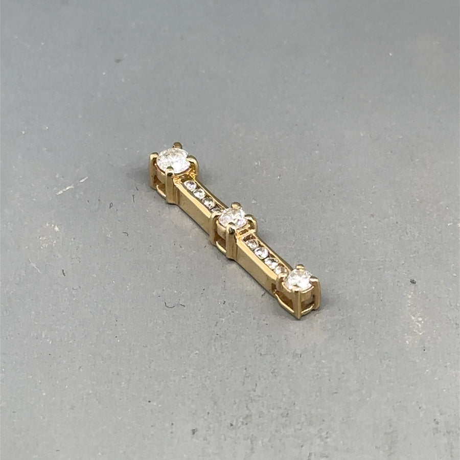 14ct Yellow Gold Diamond Drop Pendant (c. 0.27ct)