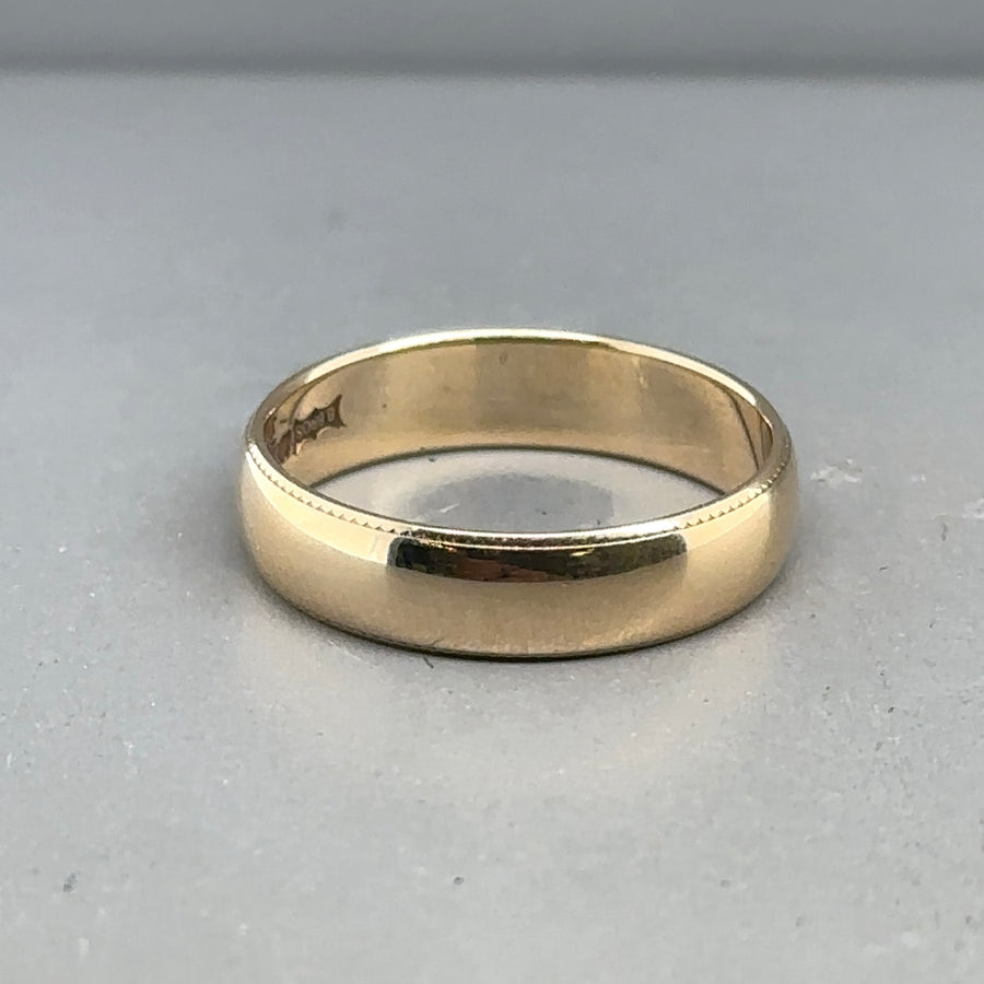 9ct Yellow Gold Band Ring - Size N 1/2