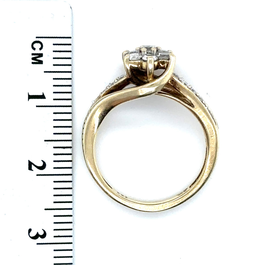 9ct Yellow Gold Diamond Set Ring Set (c. 0.50ct) - Size J 1/2