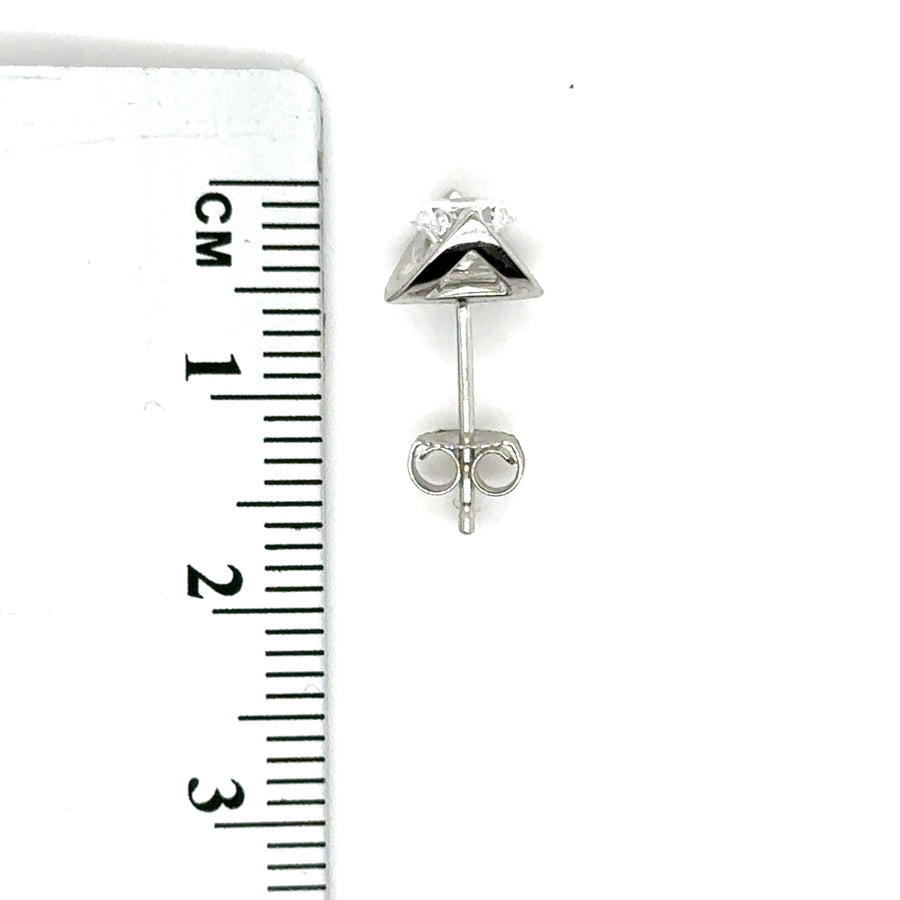 9ct White Gold Single Stone Lab Grown Diamond Stud Earrings (c. 1.00ct) NEW!