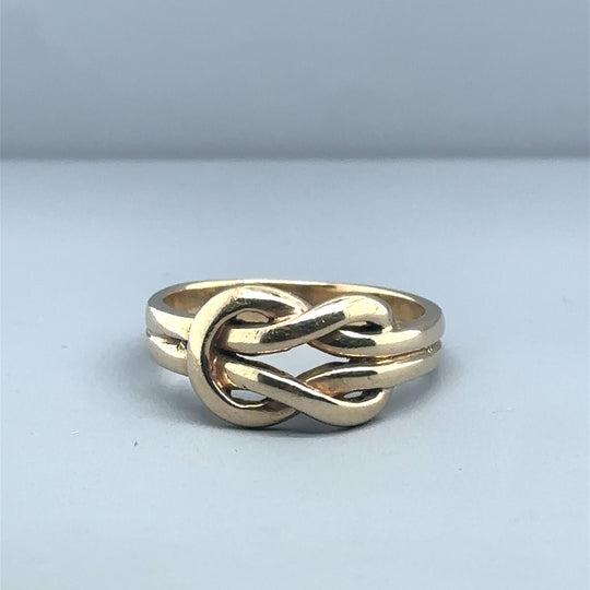 9ct Yellow Gold Knot Style Ring - Size R 1/2