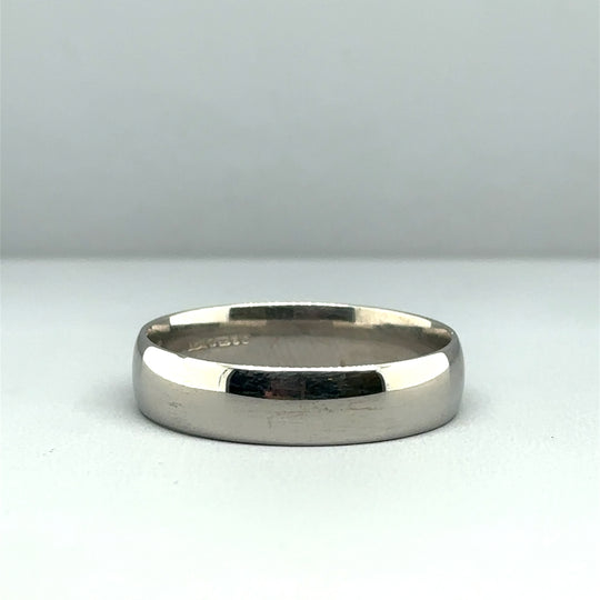 9ct White Gold Band Ring - Size S