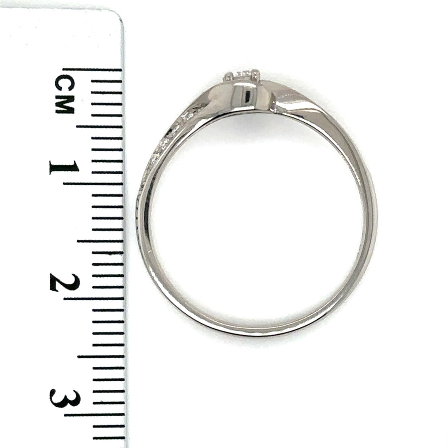 9ct White Gold Diamond Ring (c. 0.20ct) - Size Q