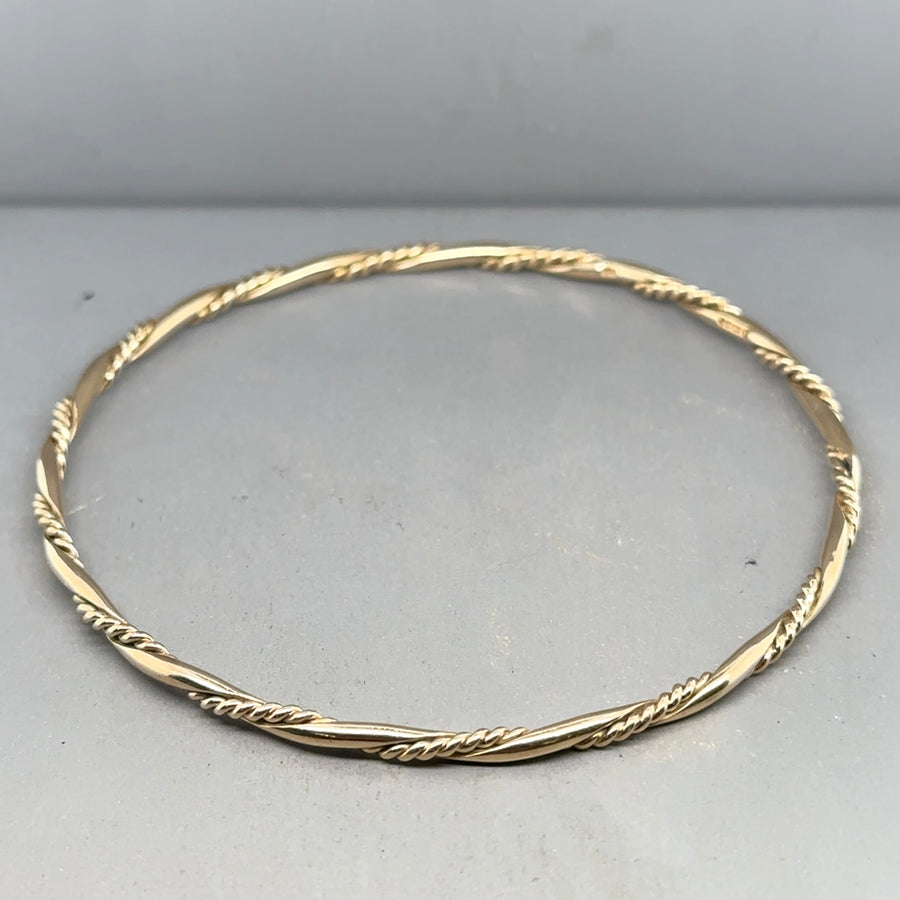 9ct Yellow Gold Plaited Wrap Bangle