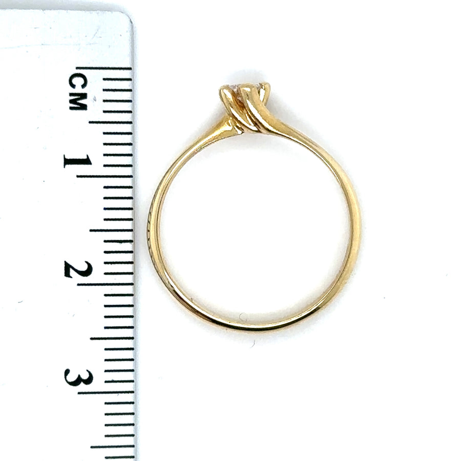 18ct Yellow Gold Single Stone Diamond Ring (c. 0.10 - 0.15ct) - Size N 1/2