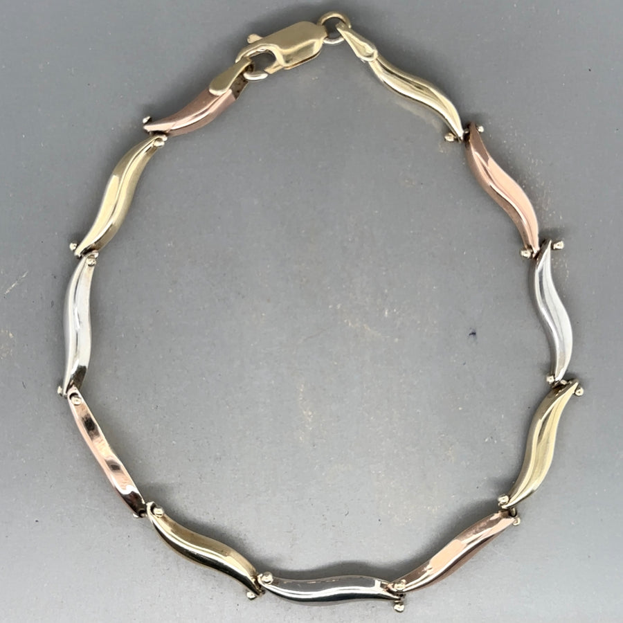 9ct Tri-Colour Bracelet