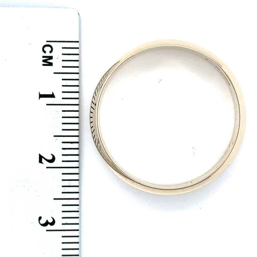 9ct Yellow Gold Band Ring - Size Y