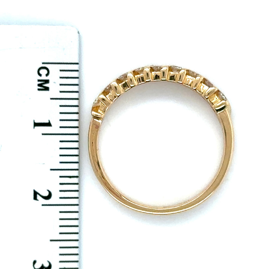 18ct Yellow Gold Diamond Set Ring (c. 0.36ct) - Size O