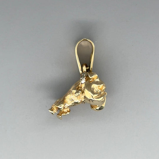 9ct Yellow Gold Bulldog Pendant